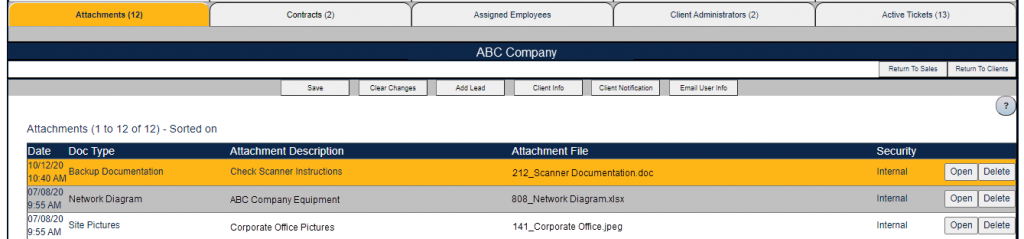 client management document management system