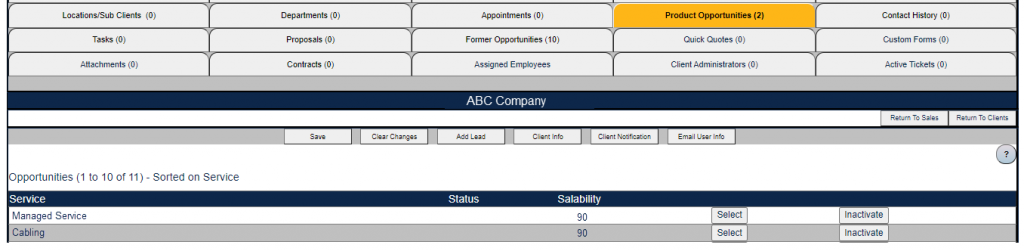 client management product opportunities