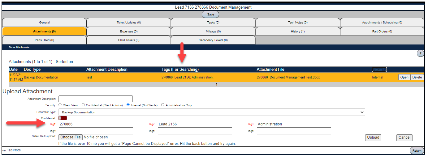 document management keyword tags for searching